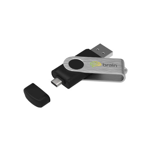 USB OTG - The USB OTG has a USB connector and a Type-C connector at the other end.
