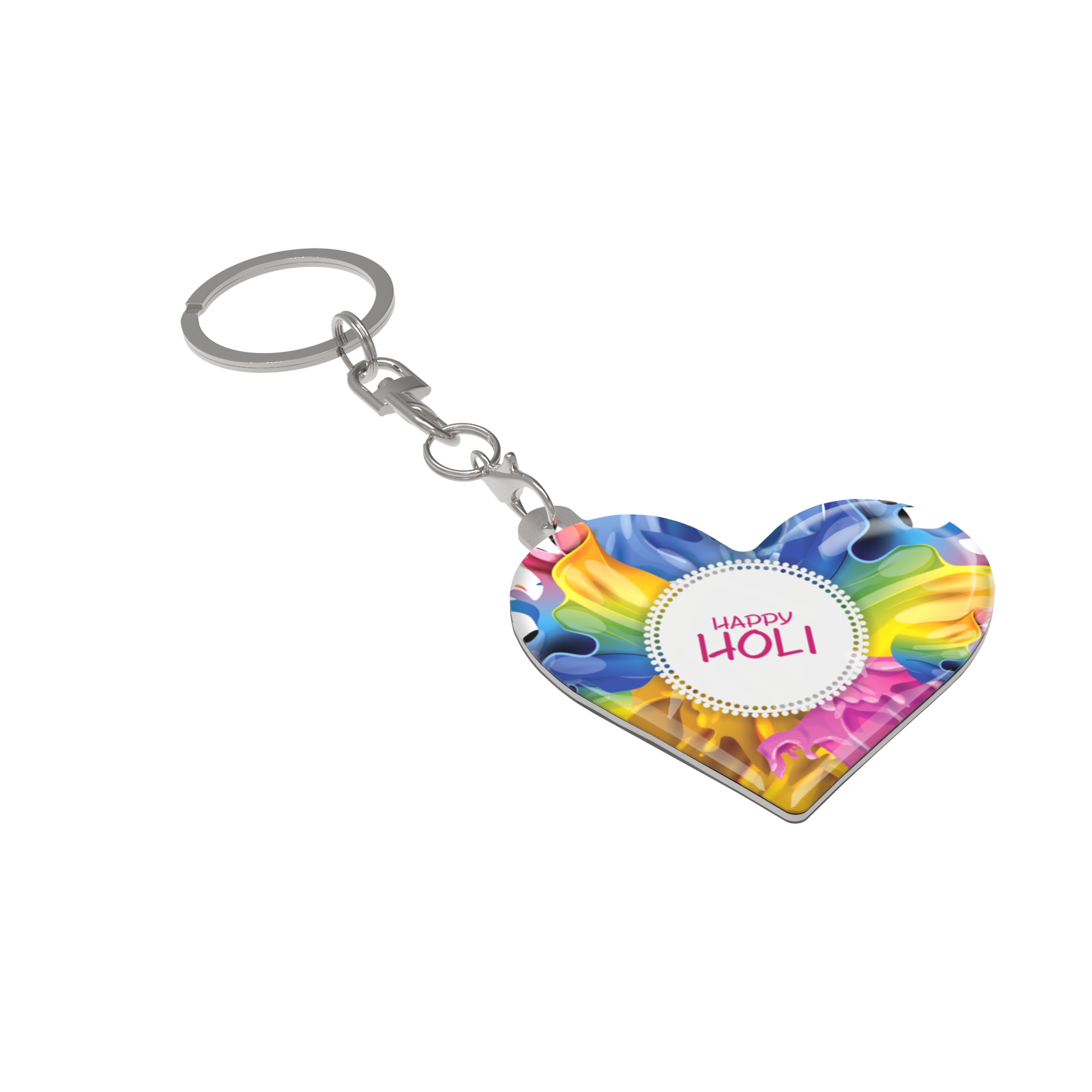 Key Ring Stella Heart, Doming in full color
